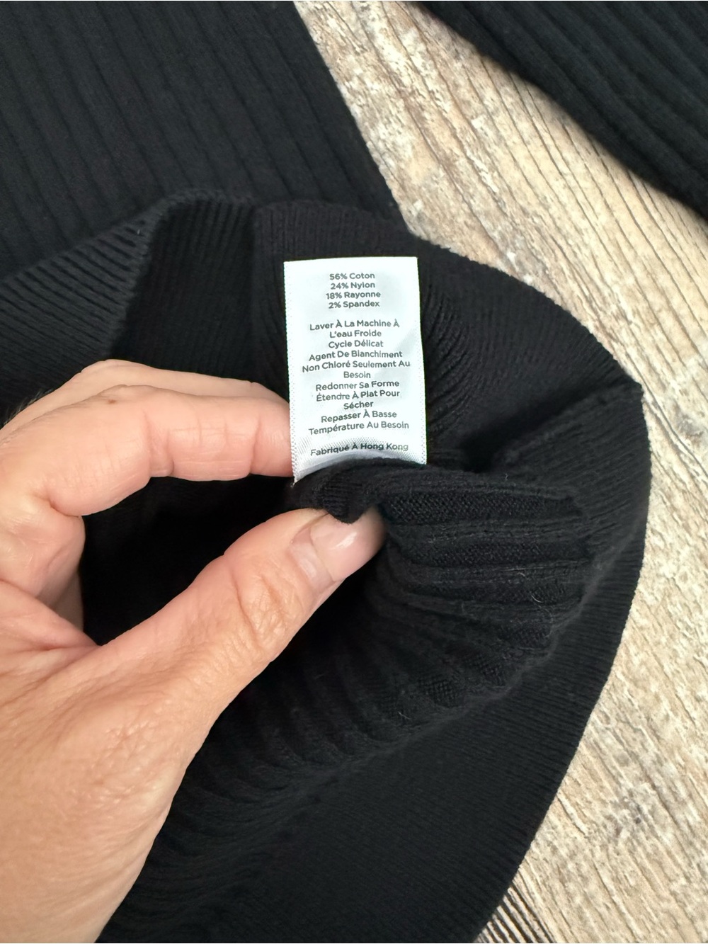 Talbots Black Ribbed Turtleneck Sweater Button Cuff Cotton Blend Large - Picture 7 of 9